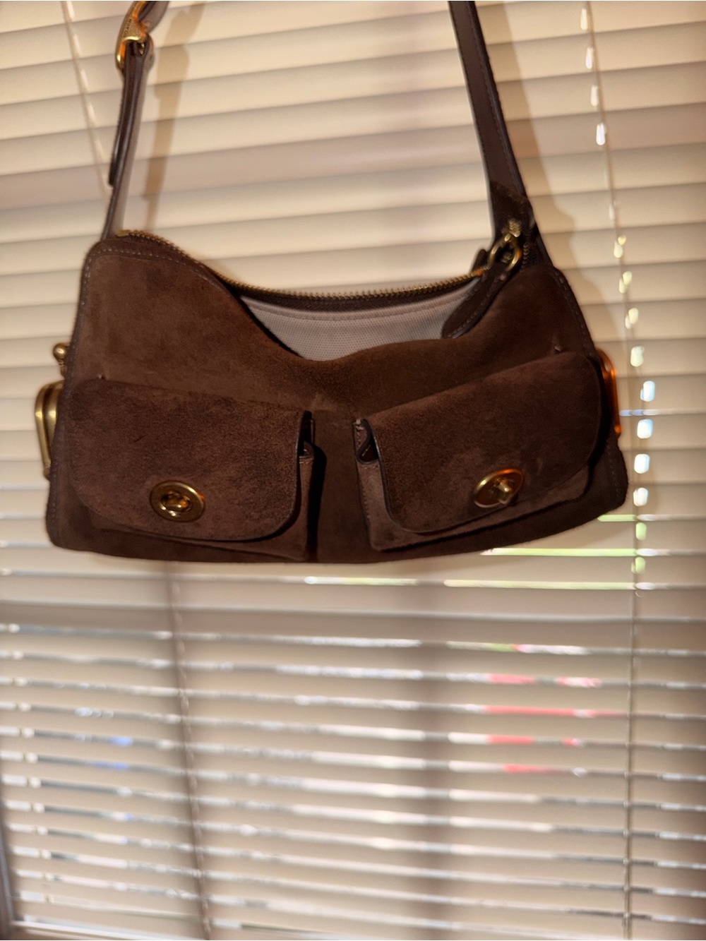 COACH Brown Suede Mini Haversack